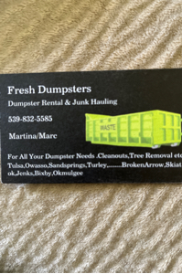 20yard Rolloff dumpster 