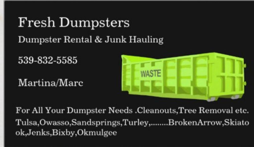 Rolloff dumpster, 20 yd