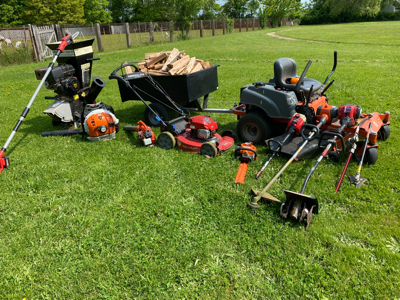 Operated lawn equipment 