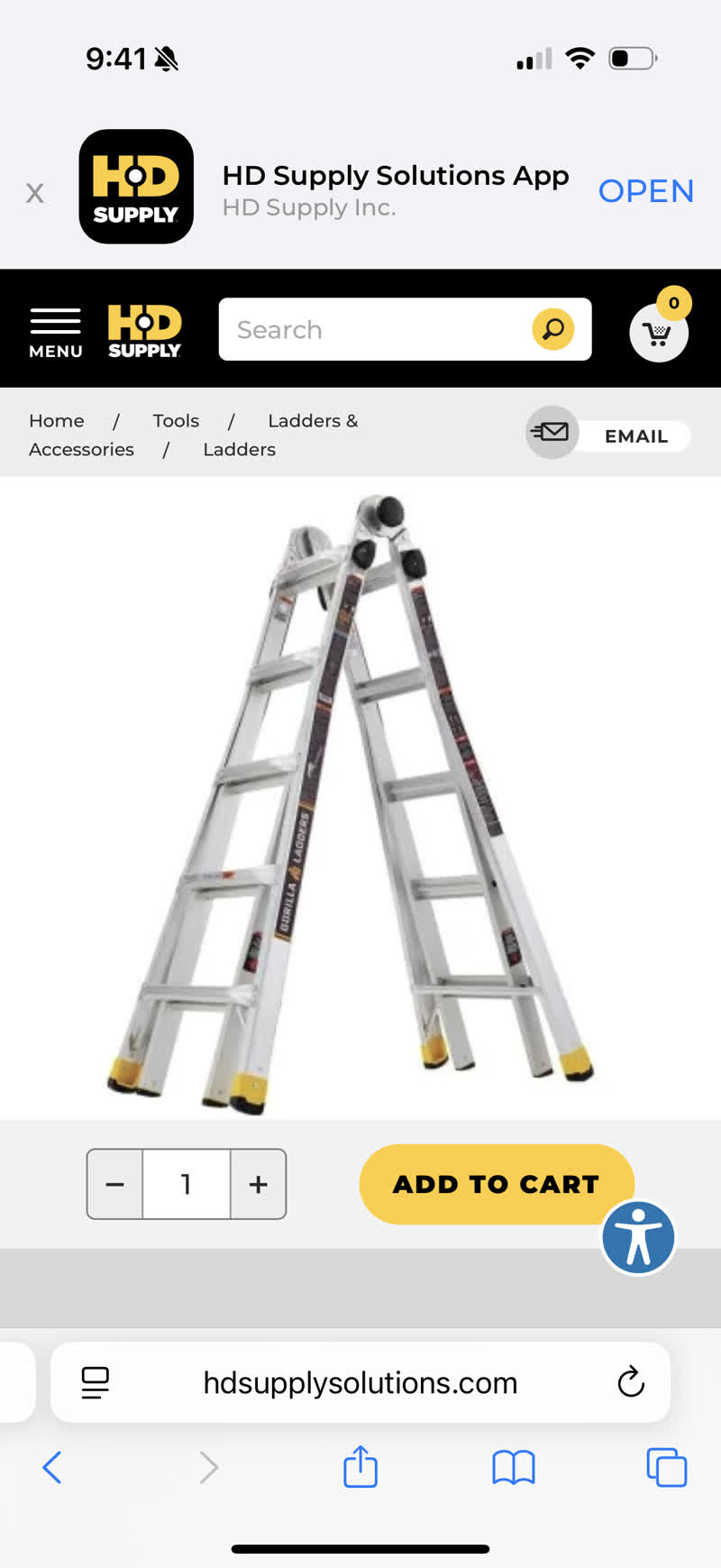 22 foot Gorilla Ladder Extendable 375 lb